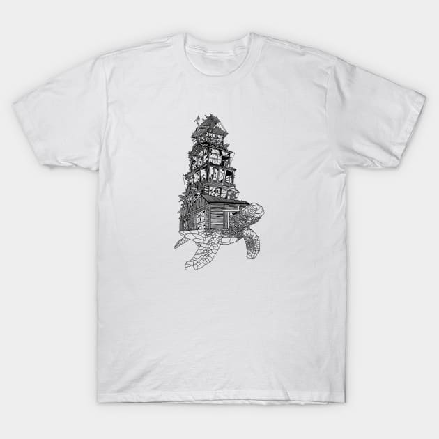 Flying turtle digital sketch T-Shirt by ilhnklv